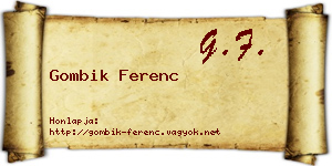 Gombik Ferenc névjegykártya
